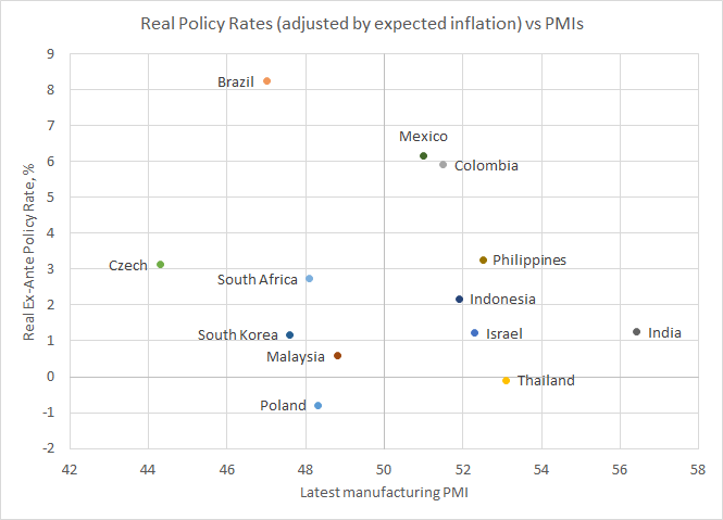 Chart at a Glance: EM Rate Hikes and Domestic Activity Gauges