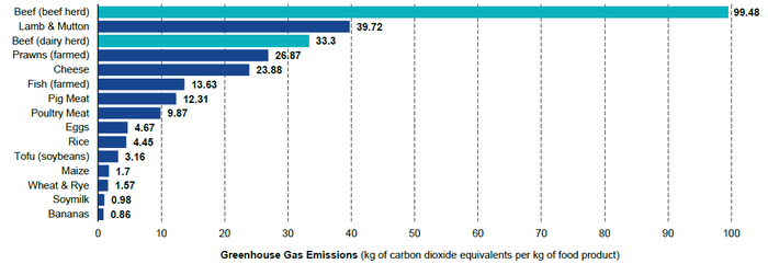 Émissions de gaz à effet de serre de certains produits agricoles